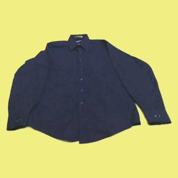 Van Heusen Men's Shirt Casual/Dress Long Sleeve Poly/Cotton Purple 15.5 (34/35) - Picture 9 of 16